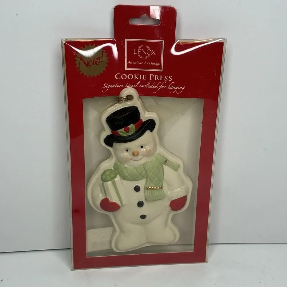 Lenox Snowman Cookie Press 6 inch Ornament SKU#853771 New